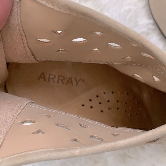 Array Portland Suede Leather Laser Cutout Ankle Boots Booties Sand Tan Sz 7 - Picture 8 of 10